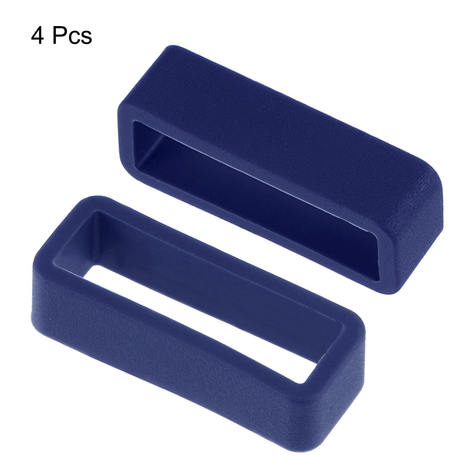 Watch Band Strap Loops Silicone for 22mm Width Watch Band, Deep Blue 4 Pcs