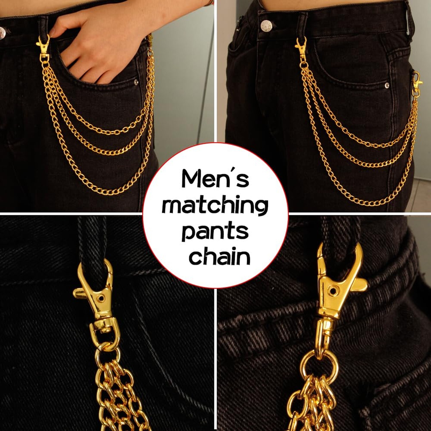 Gold/Silver Customizable Pocket Watch14 Inch Chain with Twisted Thick & T Bar…