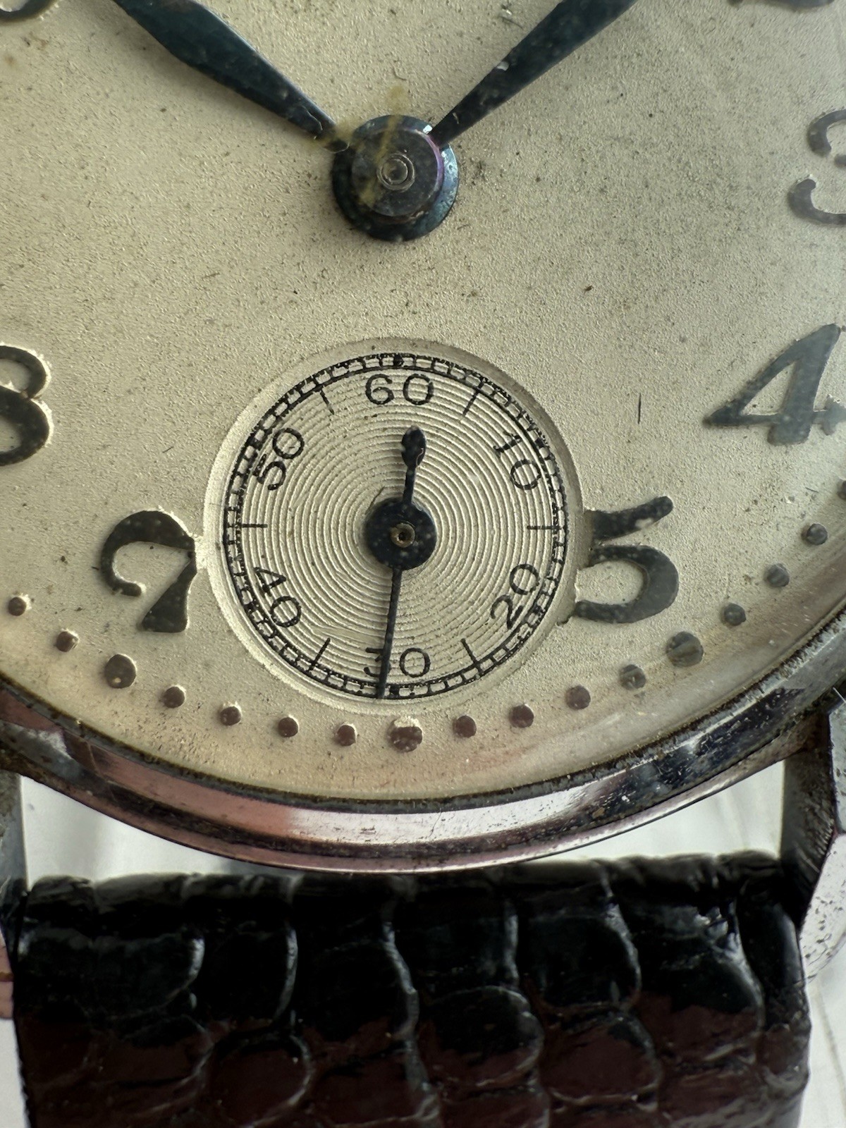 Antique Seiko Precision Seikosha Movement Arabic Numerals Sub Second Wristwatch