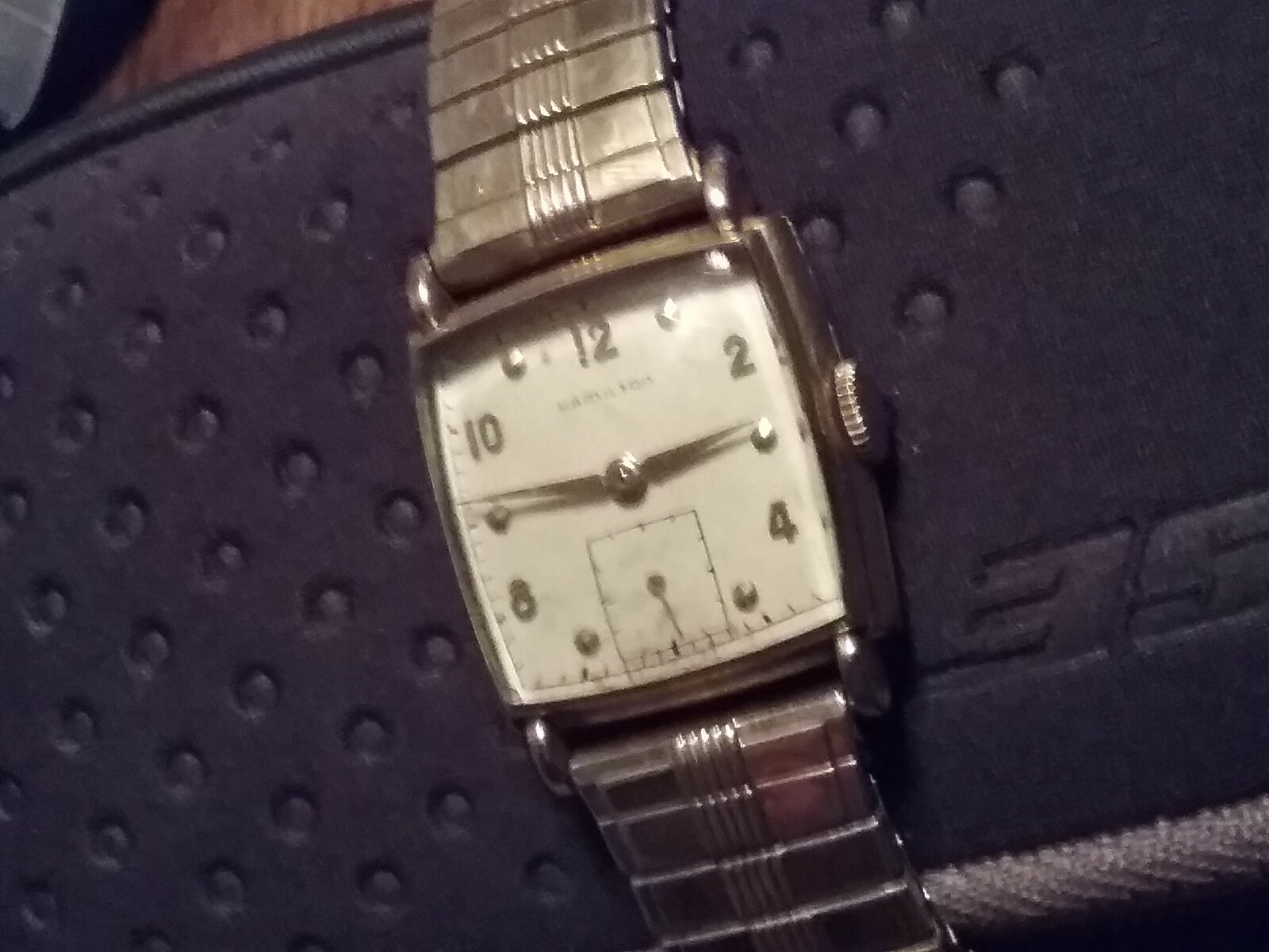 Vintage Men’s Hamilton Wrist Watch Movement 747 – 17 Jewels 14kt g.f speidel bnd