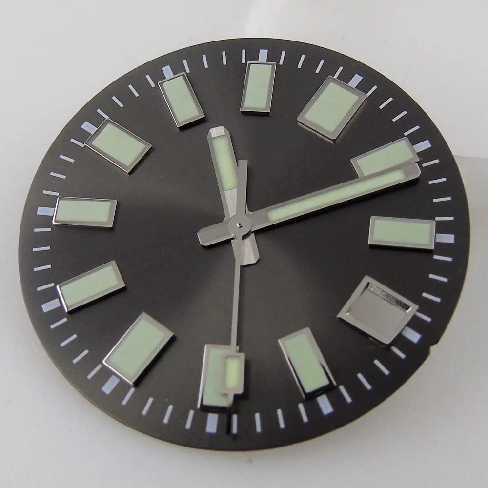 29mm Black/Grey/Blue Sunburst Watch Dial Replacement Fit NH35 ETA 2824 Miyota