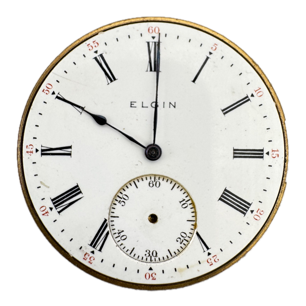Antique 12s 1917 Elgin 7 Jewel Mechanical Hunter Pocket Watch Movement 310 USA