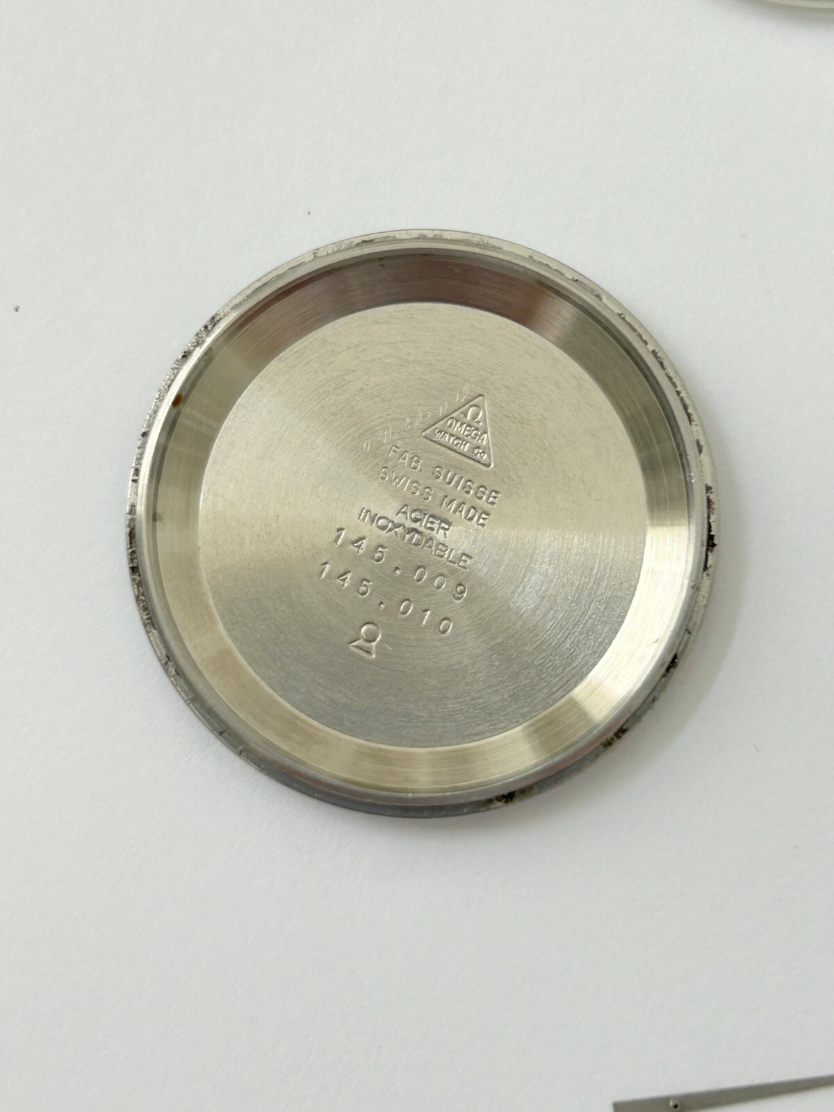 Omega Chronostop ref 145.010 case back parts bracelet hands dial watch cal 865