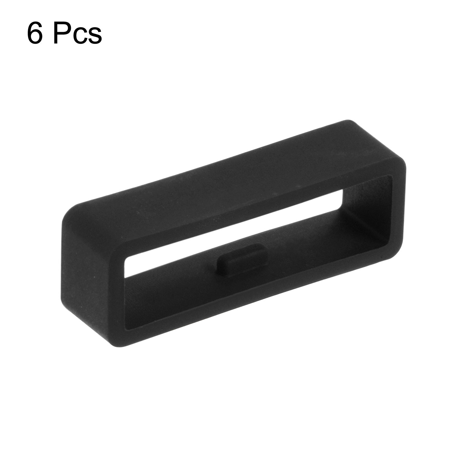 6pcs Watch Strap Loop Fastener Rings 26mm Rubber Watch Holder Keeper Black