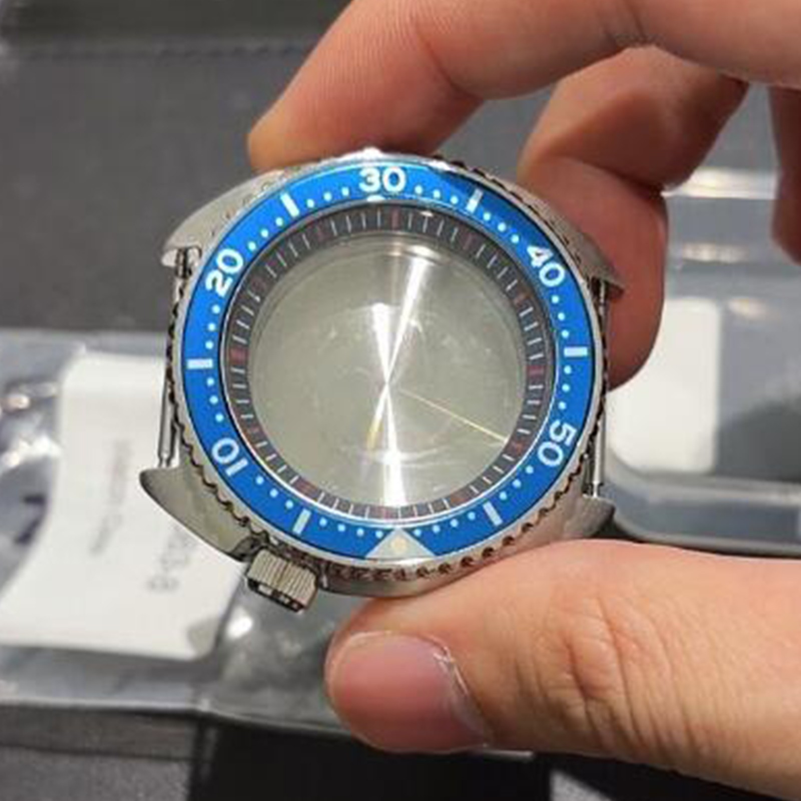Steel Inner Shadow Watch Case Diving Watch Case for NH35A/NH36A SKX007 Movement