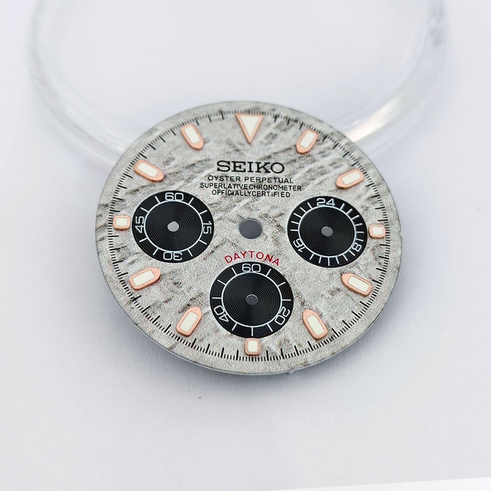 Watch Dial 29.5mm Green Luminous For Seiko VK63 Quartz Meteorite pattern Dials