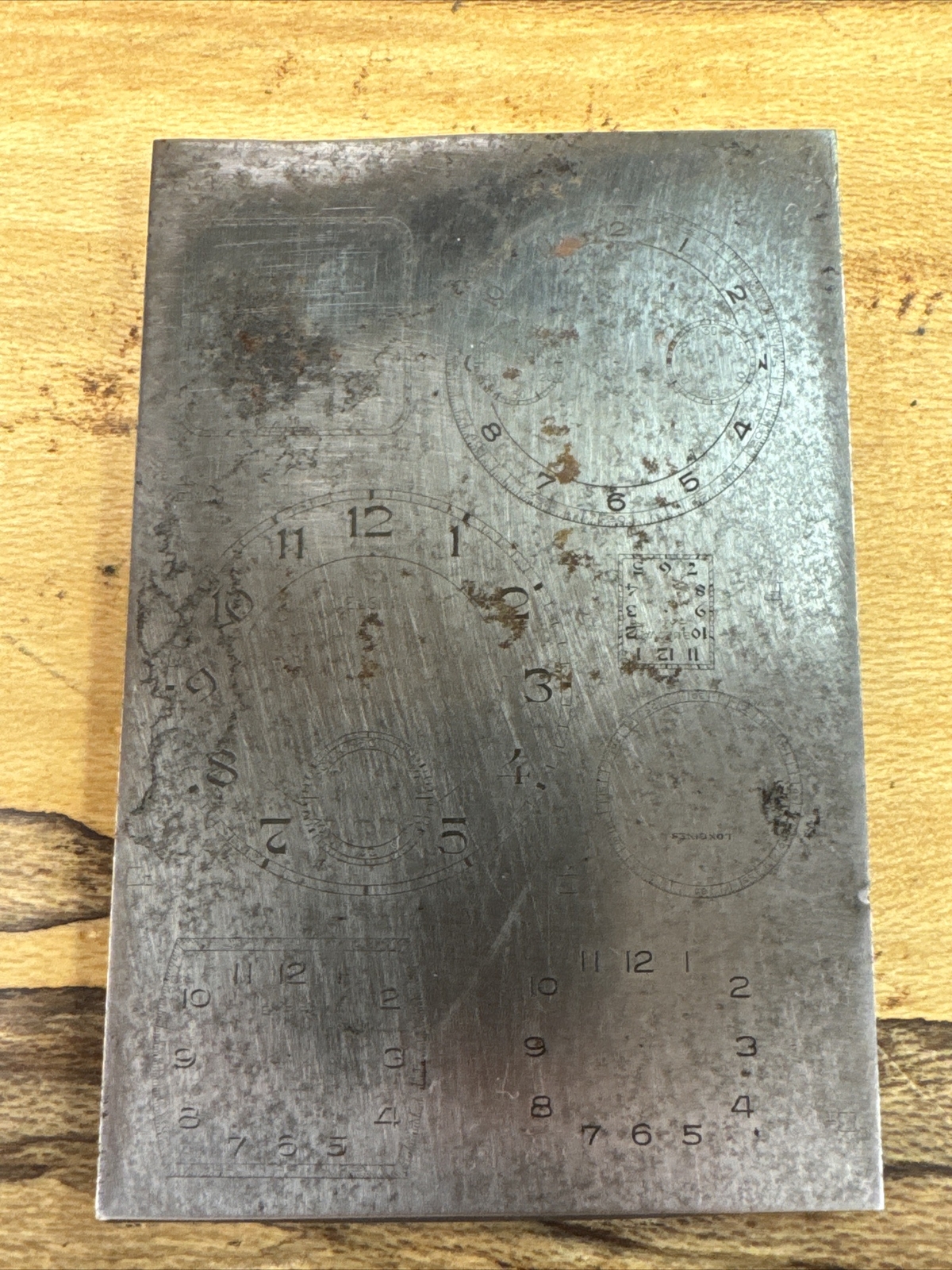 Vintage Multi Dial Printing Plate Elgin Hamilton Empire Lamania T941