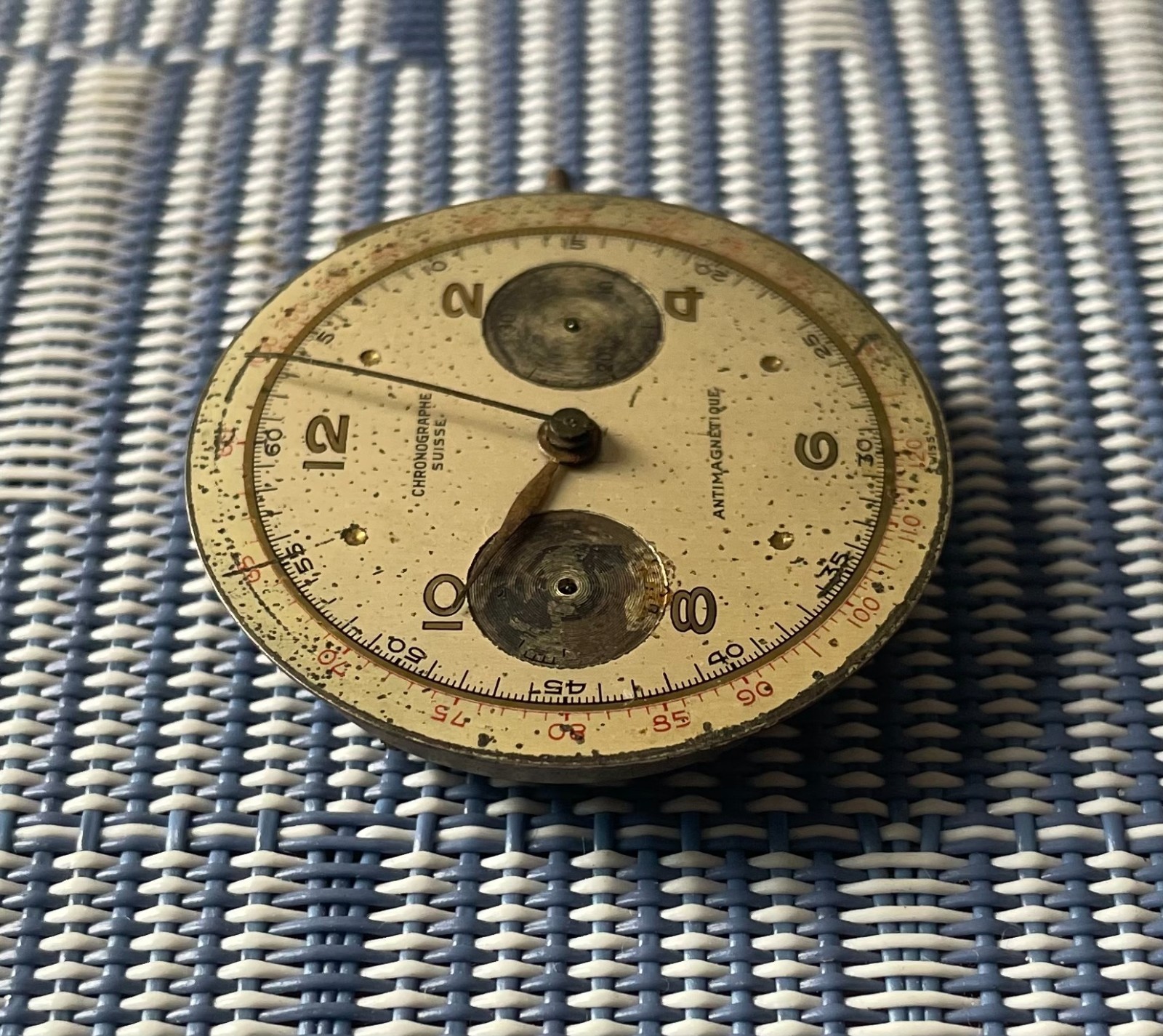 Vintage Chronographe Suisse Swiss Watch 17 Jewels movement Landeron 48