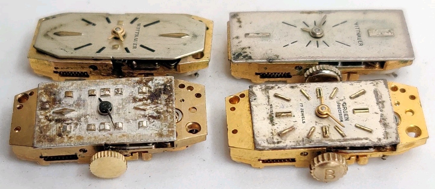 Lot Of 4 FHF Fontainemelon Cal. 59 movements Run For Repair
