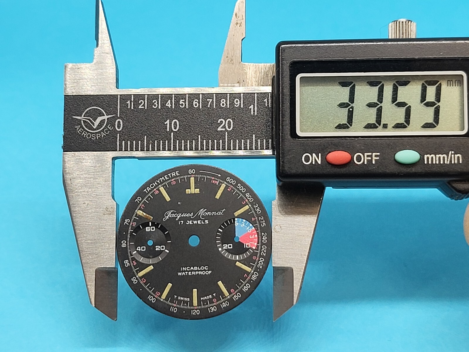 Jacques Monnat Dial Chronograph for Valjoux 7730 33.59mm tachymeter