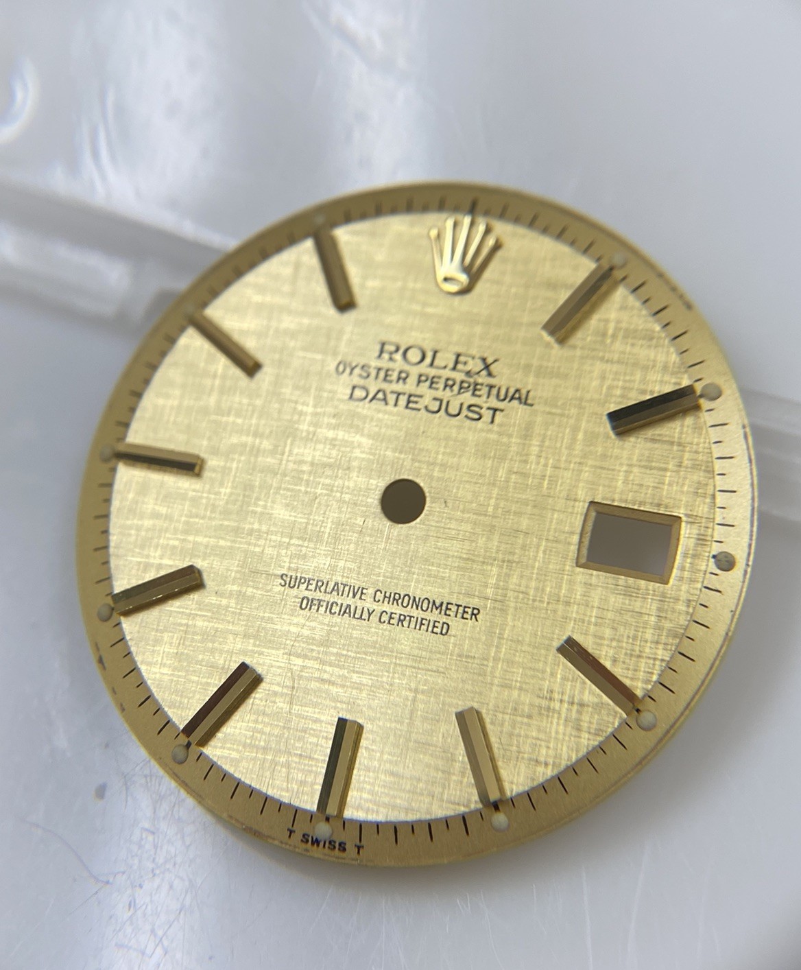 Original Rolex 36mm Datejust 1601 1603 Cal. 1565 Champagne Gold Linen Dial