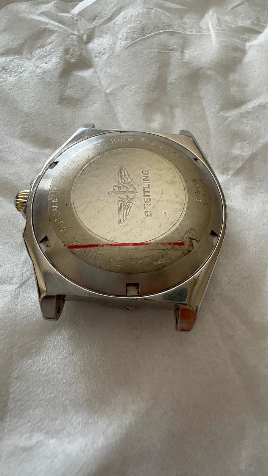 Original Breitling Chronomat B13048 Watch Case Stainless Steel with Crown