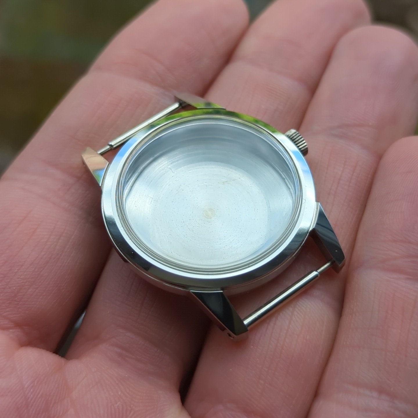1960s Swiss Steel Waterproof Watch Case 33mm For Movement Rehoming (WD)