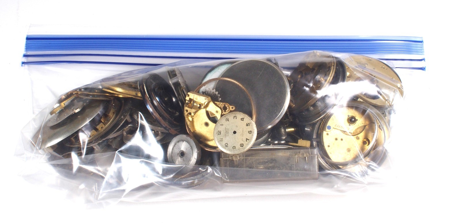Large Lot of Old Pocket Watch Parts & Pieces Elgin Zonex Westclox Cortland Swiss