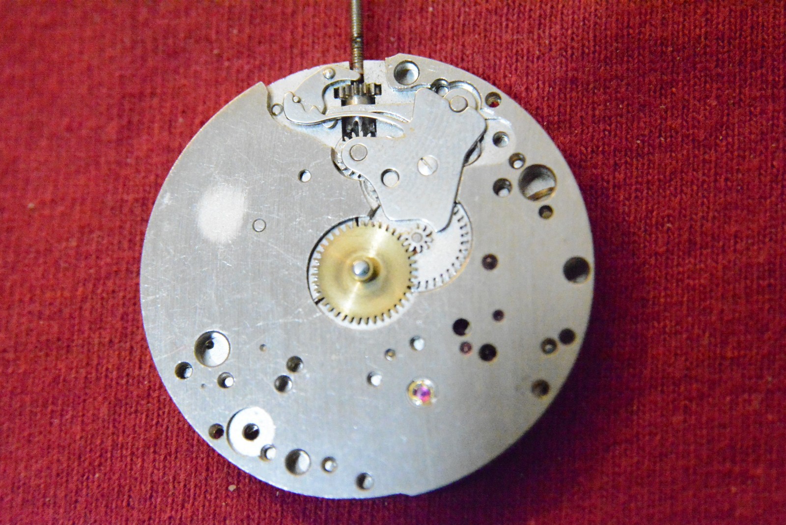 RARE Stud balance chrome UNITAS 6498 17 jewels Swiss watch movement Incabloc