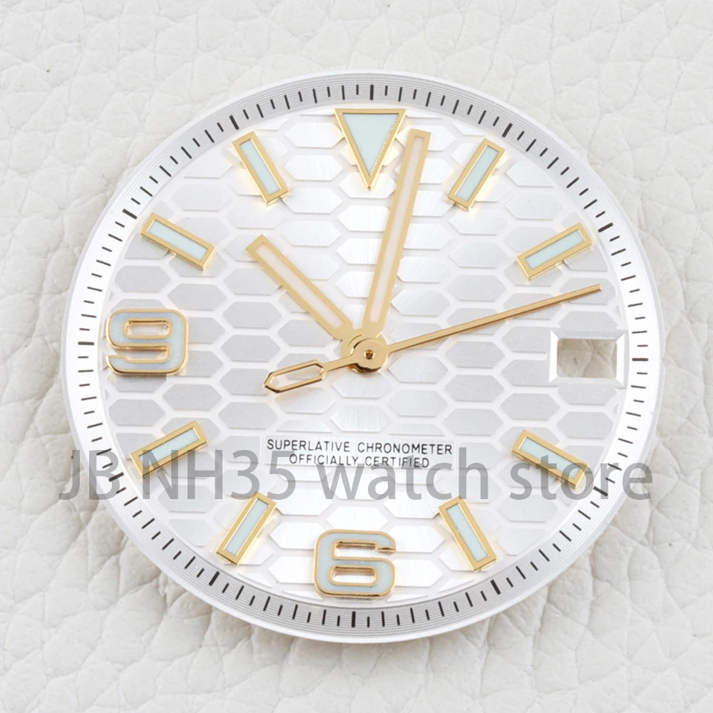 NH35 Watch Dial and Hands Blue Luminous 28.5Mm Watch Face for NH35 NH36 Movement