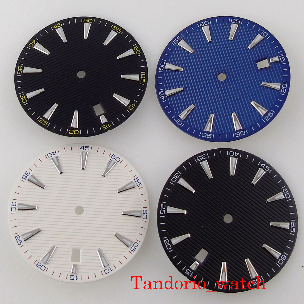 For NH35 33.5mm Sterile Watch Dial Face Parts With Date Window Luminous Marks
