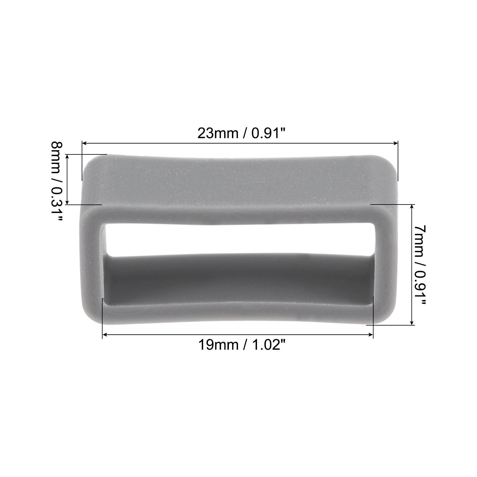 Watch Band Strap Loops Silicone for 19mm Width Watch Band, Deep Gray 4 Pcs