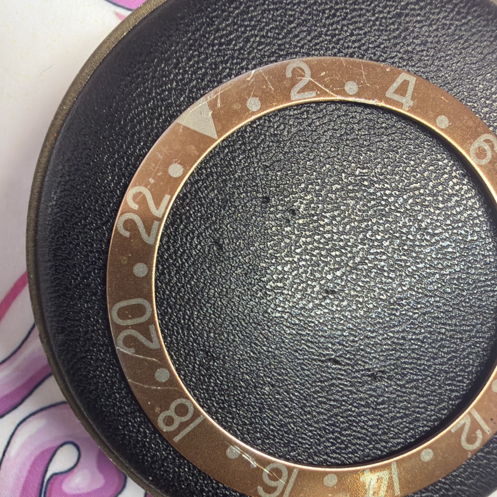 ROLEX GMT Master Bezel Insert 1675/8 16758 Genuine Nipple Dial Eye Of Tiger