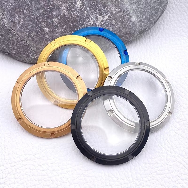 NH35 Case Back Replacement Part Coated Glass Transparent Back Cover Fit SKX007