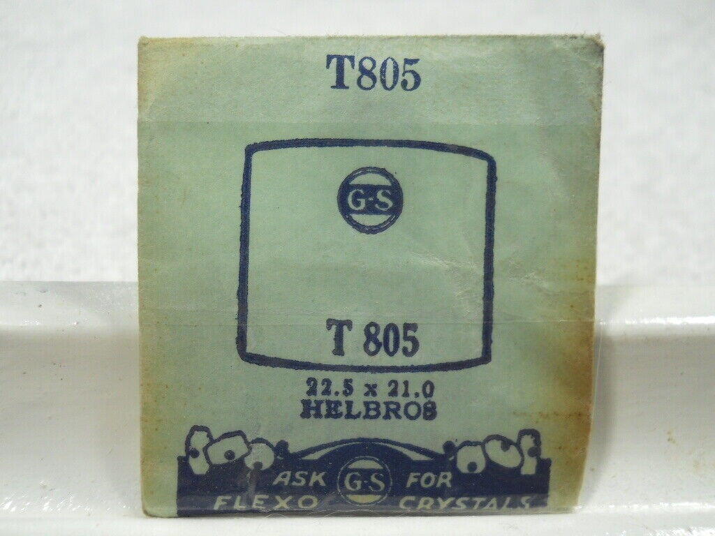 GS T805 PT805 Watch Crystal Fit Helbros Horton Smith 22.5 x 21.0 mm Replacement