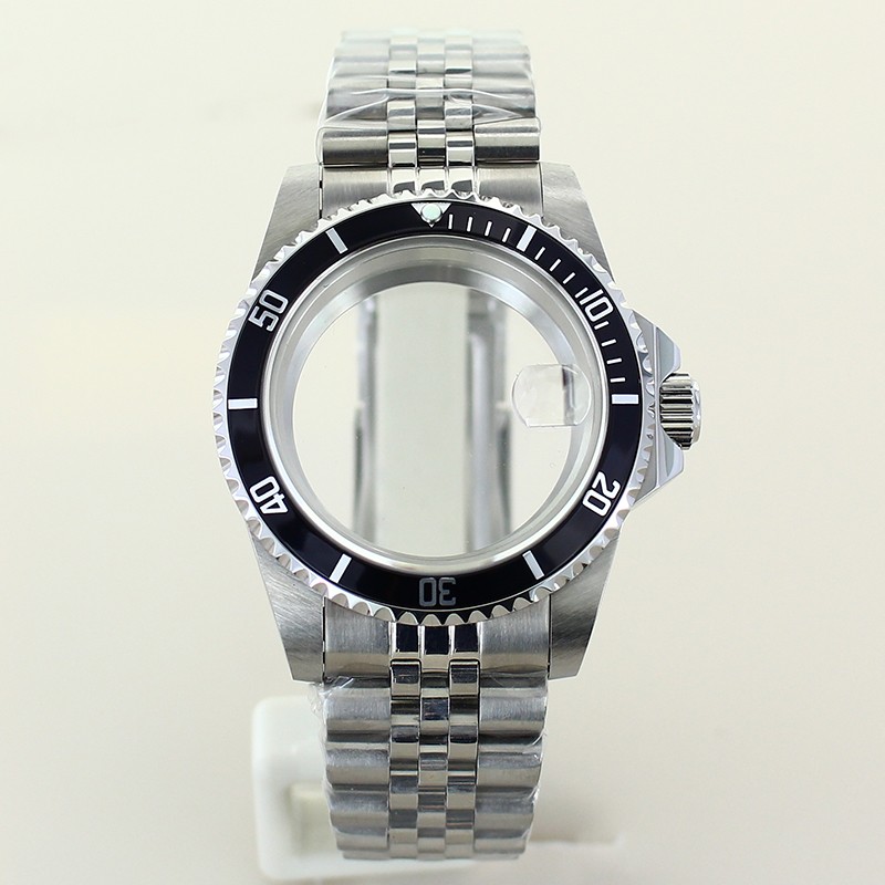 38MM Sapphire Glass Watch Case strap Ceramic Bezel Mod Parts Fit NH34A NH35 NH36