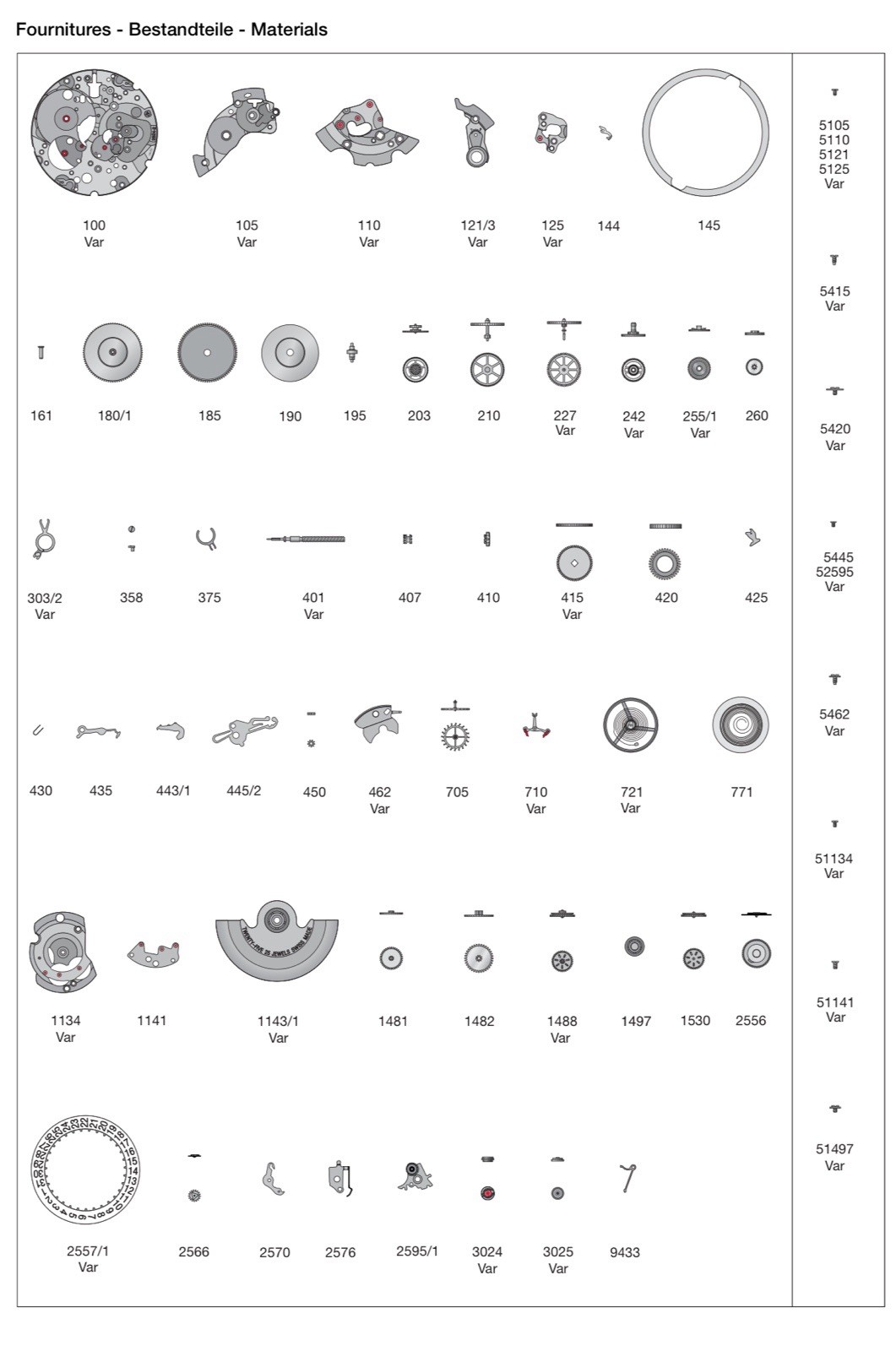 Genuine ETA 2824-2 Movement Parts Swiss Made,all parts available