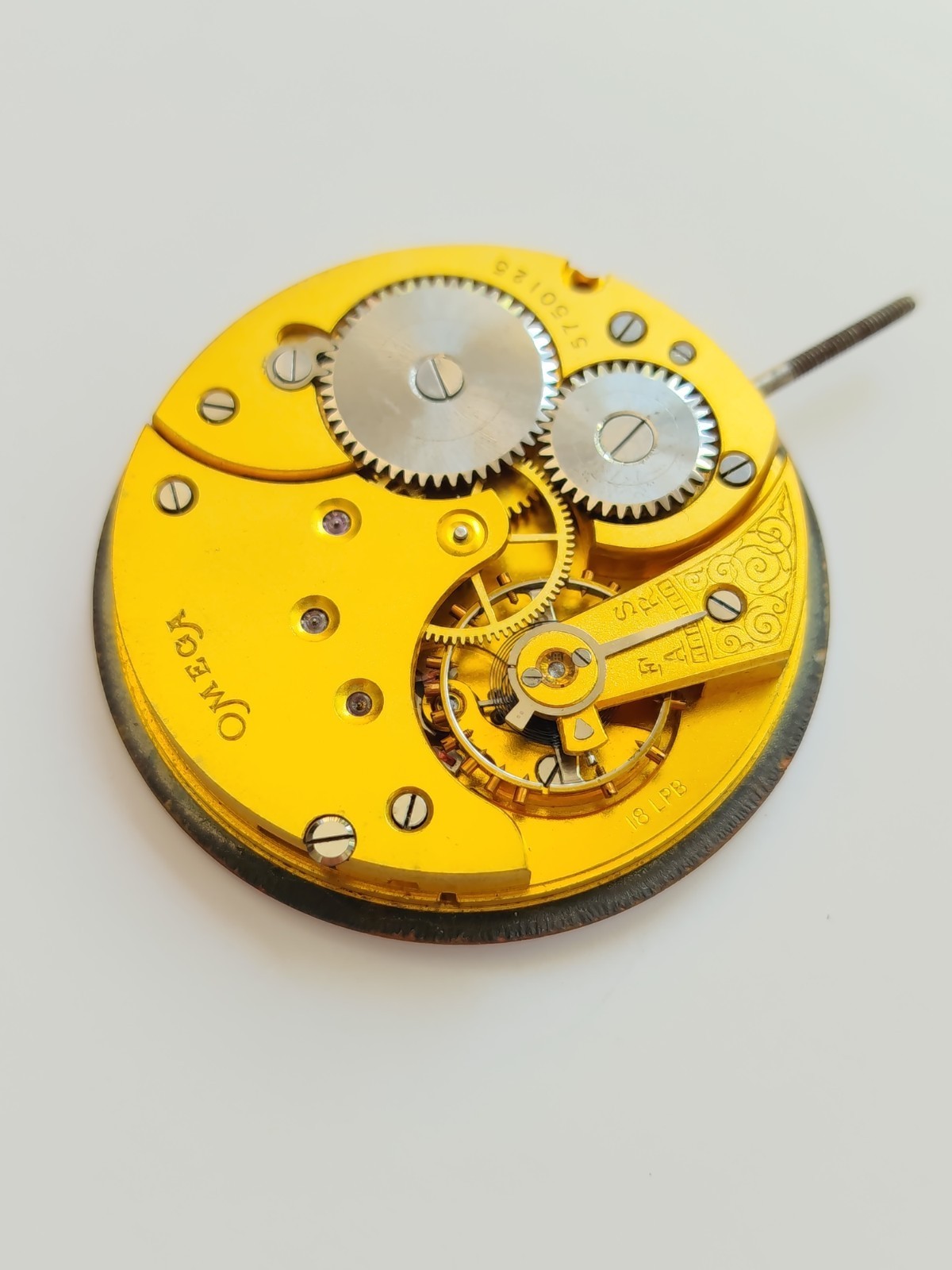 Vintage Omega 18 LPB pocket watch movement – Working. (R-2595)