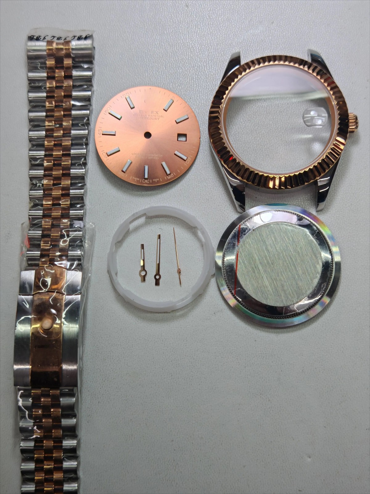 DIY Watch Part Kit for Datejust 8215 40mm Watch Case+Dial+Hands+Steel Strap