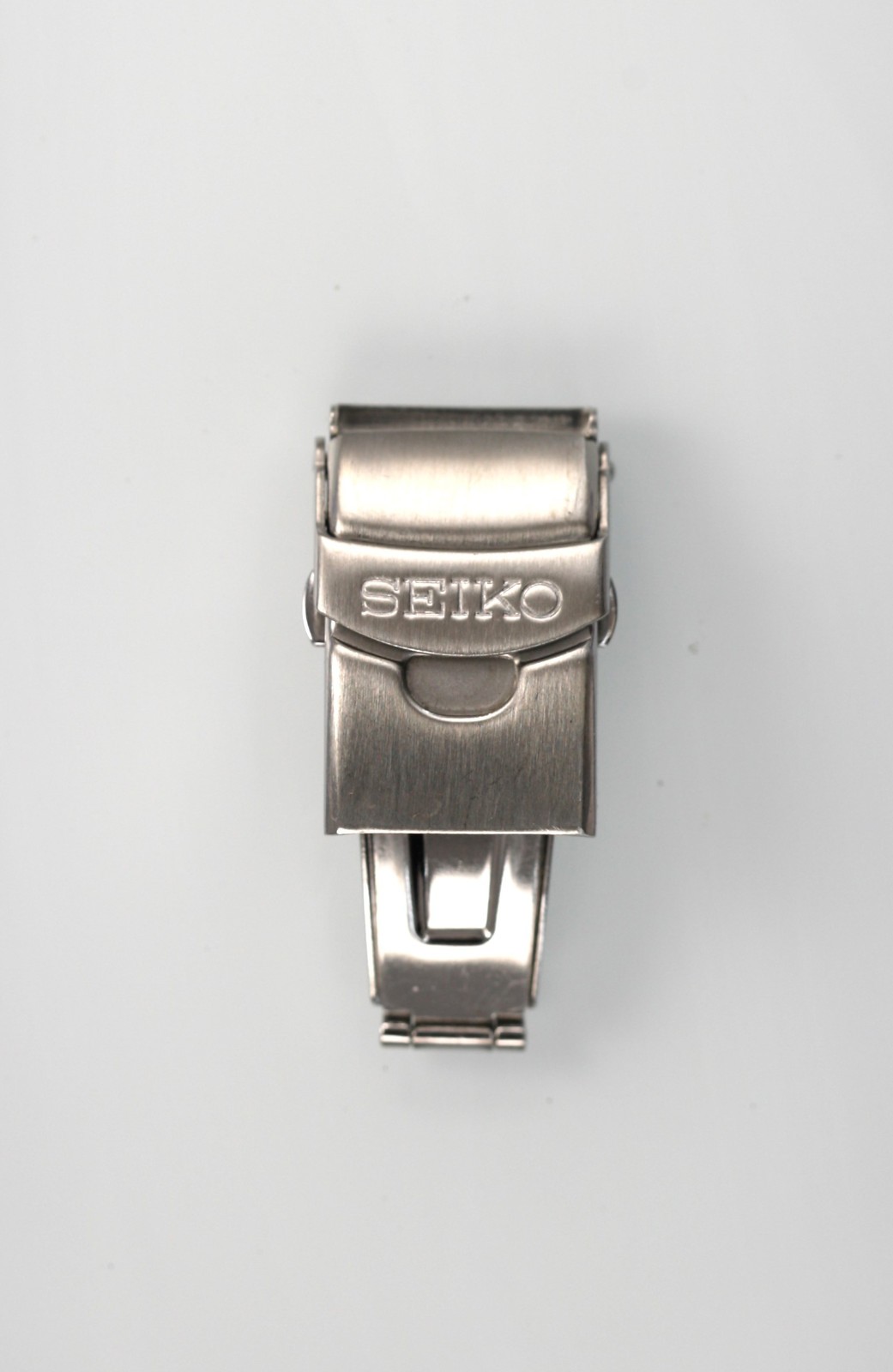 Seiko Men Watch Buckle Clasp Silver Replace Parts Push Button Lock Repair 18mm