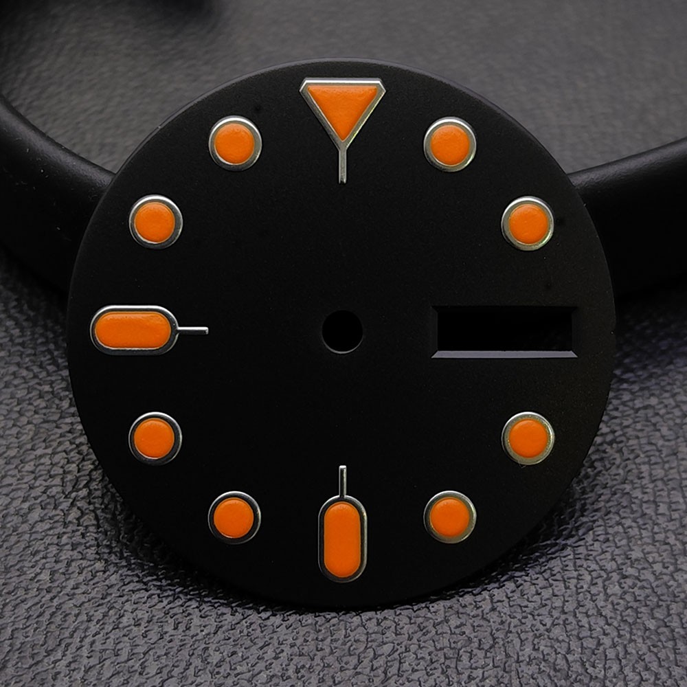 NH36 Dial 28.5mm Orange Black Green Luminous Fits NH36 Movement Watch Parts