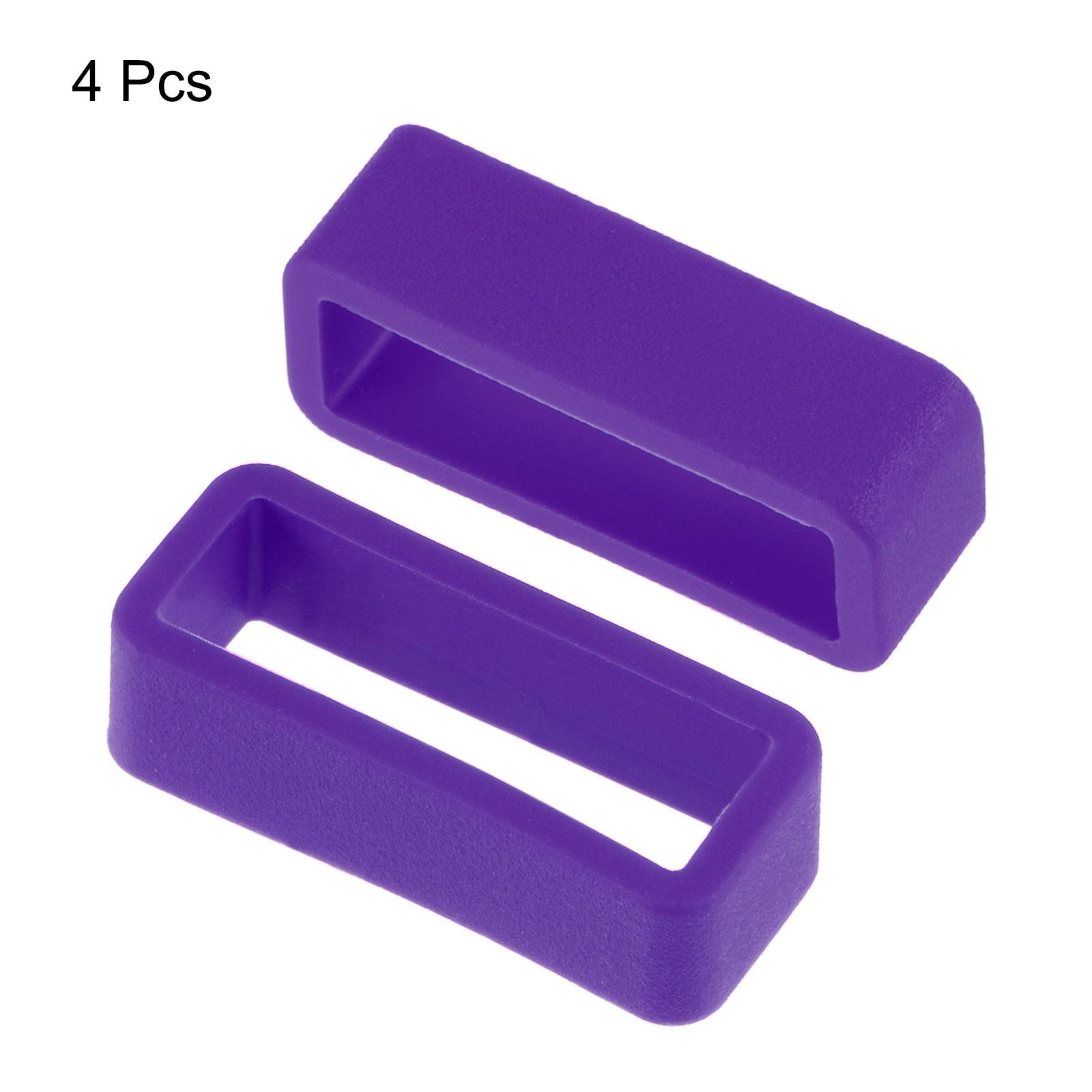 Watch Band Strap Loops Silicone for 20mm Width Watch Band, Purple 4 Pcs