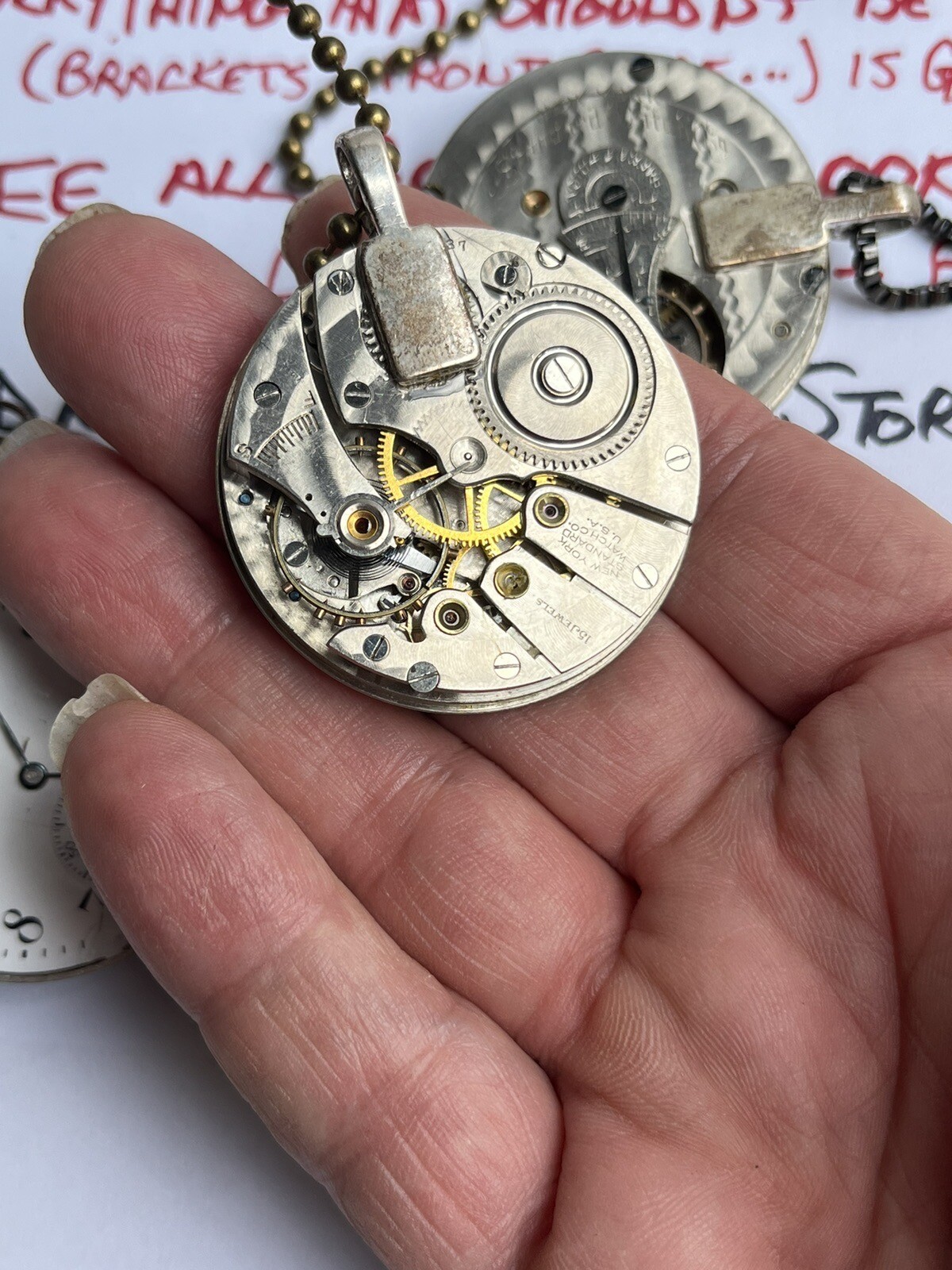 Pocket Watch Movement Lot Of 4 antique parts unusual pieces watches old