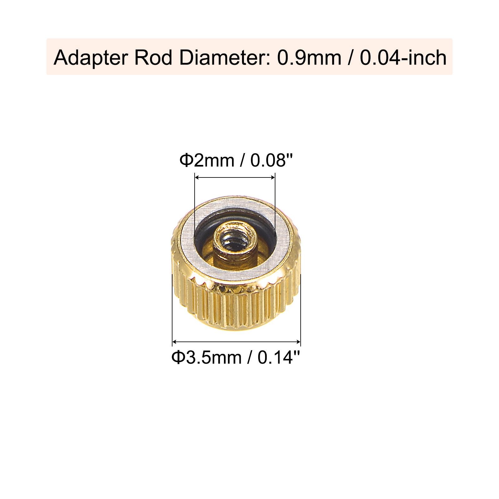 2Pcs 3.5mm Watch Crown Parts SUS304 Flat Short Stem 2mm ID Gold Tone