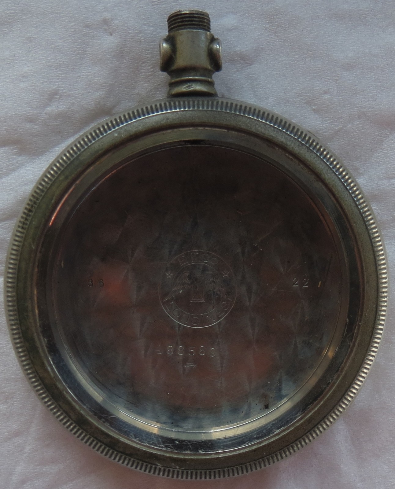 Longines pocket watch open face nickel chromiun case 52,5 mm. in diameter