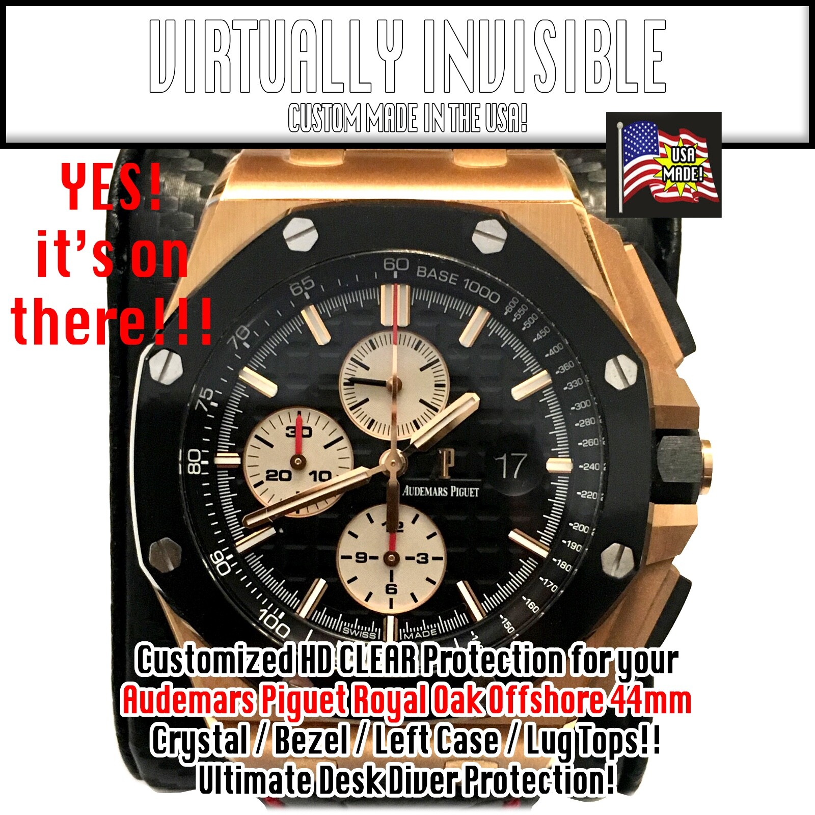 For Audemars Piguet Royal Oak Offshore 44mm HD Clear Anti-Scratch Protection X2