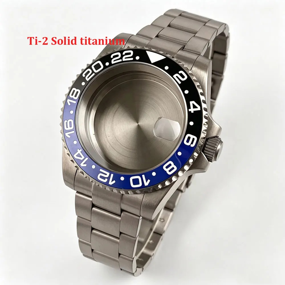 20ATM 40MM Titanium Diver Watch Case Strap For NH34 NH35 PT5000 Sapphire Glass