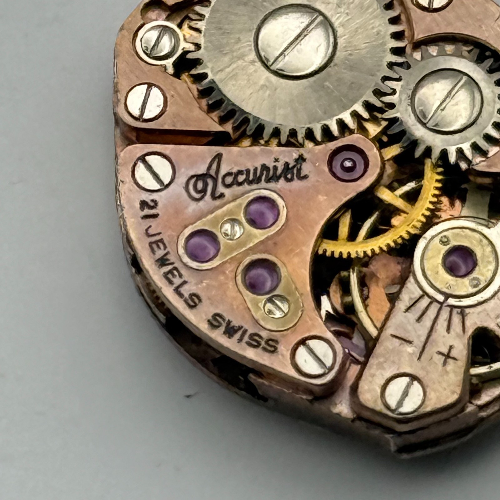 FHF 60 Watch Movement Accurist 21 Jewels Swiss Manual Wind Parts Repair 15.3mm
