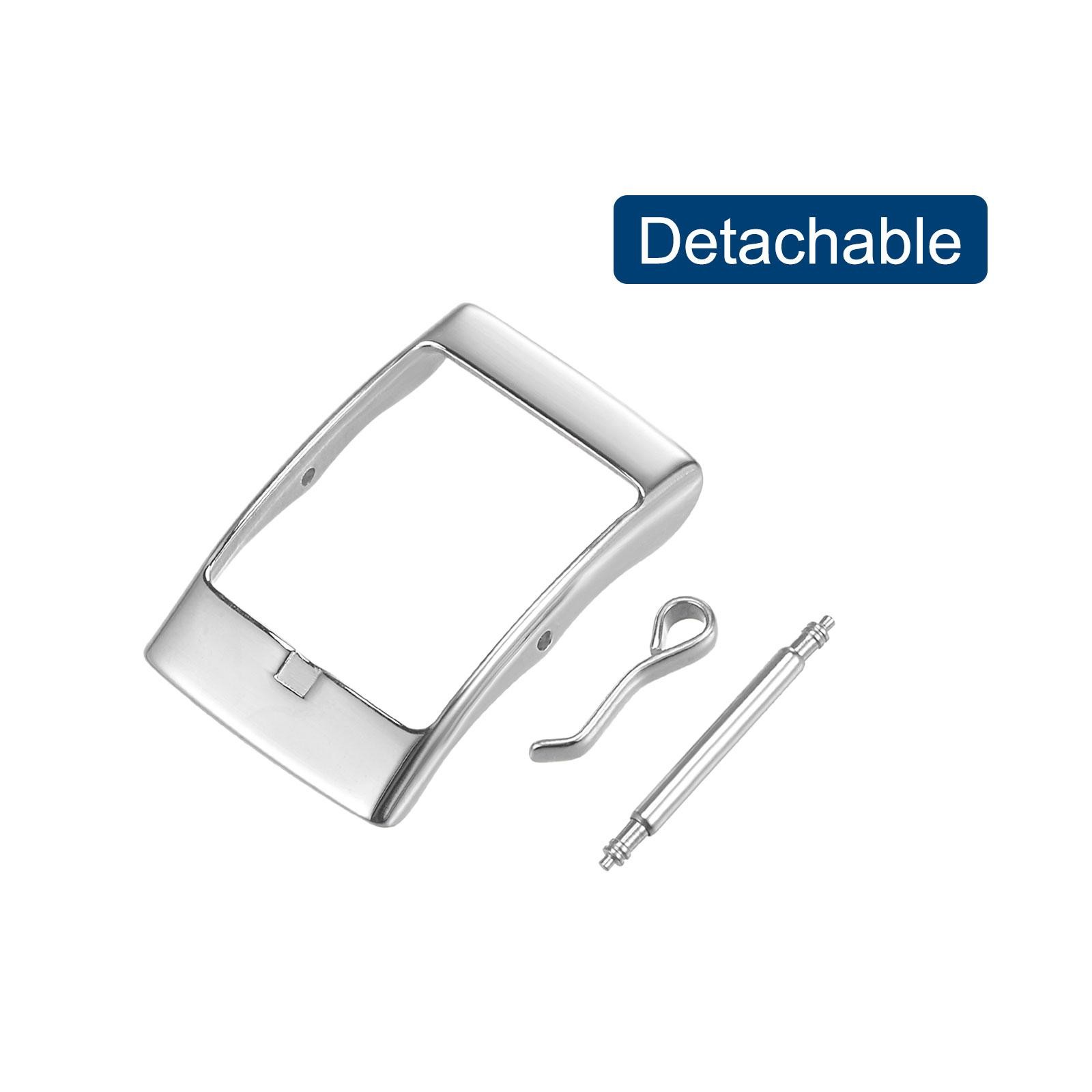 Watch SUS304 2 Pcs Silver Tone Buckle for 16mm Watch Bands with 2Pcs Spring Bar