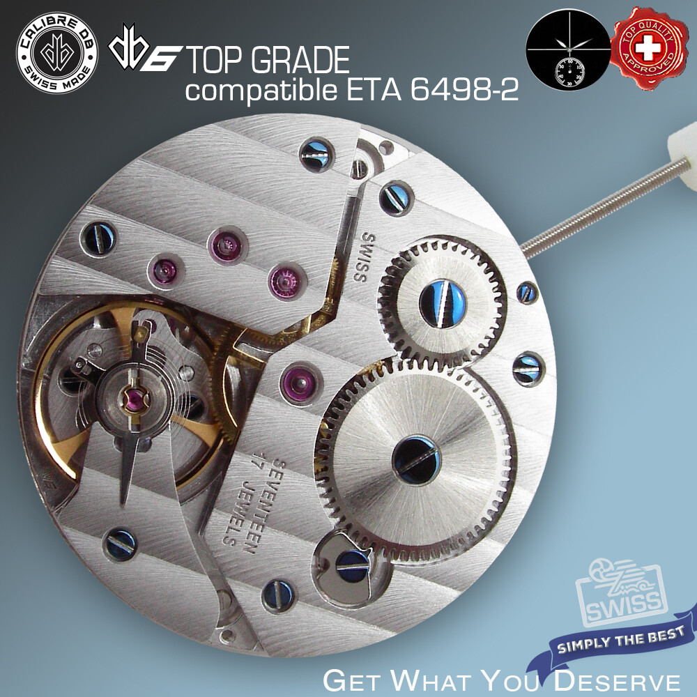 MOVEMENT CALIBRE DB6 CDG compatible ETA 6498-2 TOP GRADE HAND WIND SWISS MADE