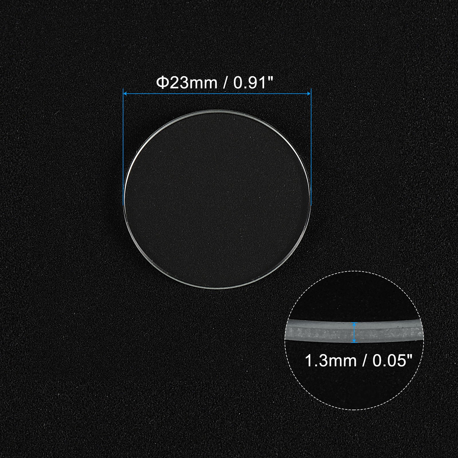 12pcs Watch Crystal Glass Lens 23mm Flat Round Glass Watch Face Crystals Lens