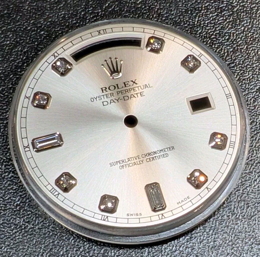 Original Rolex Day-Date II President 41mm 218239 Silver 69 Baguette Round Dial