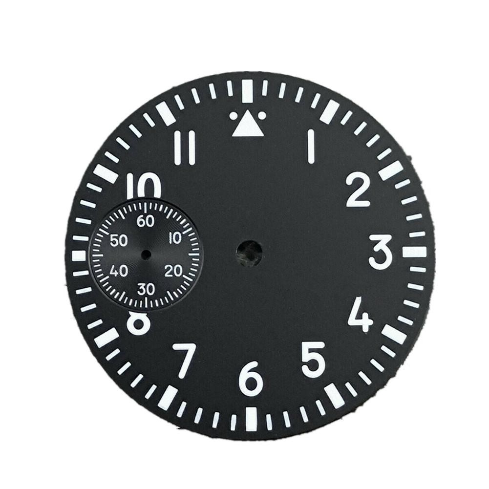Black/White Green Luminous Watch Dial For Seagull ETA 6497 ST3600 Movement B