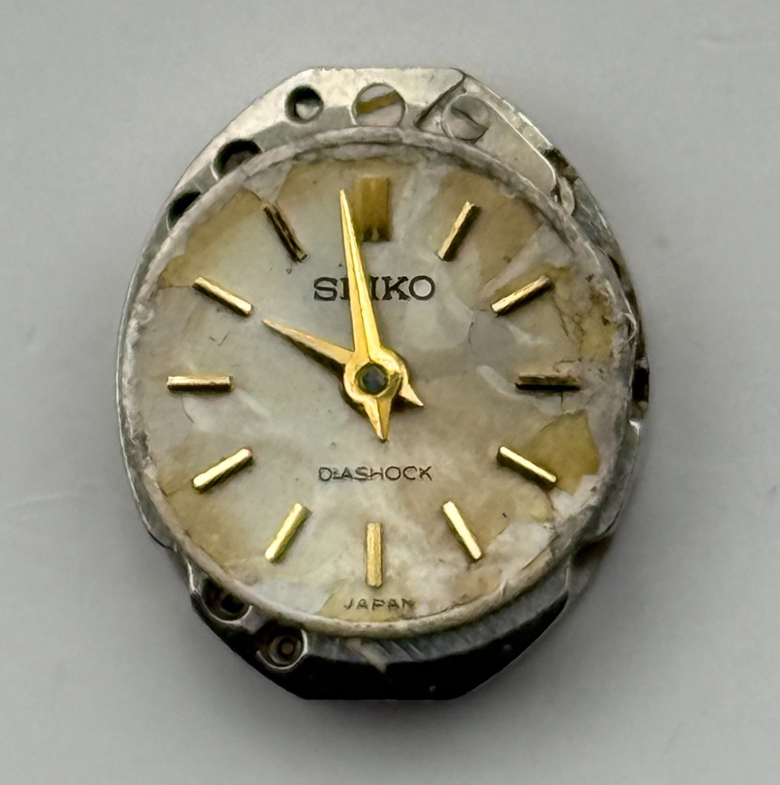 Seiko 10C Watch Movement Diashock Japan 17 Jewels Manual Wind Parts Repair 13mm