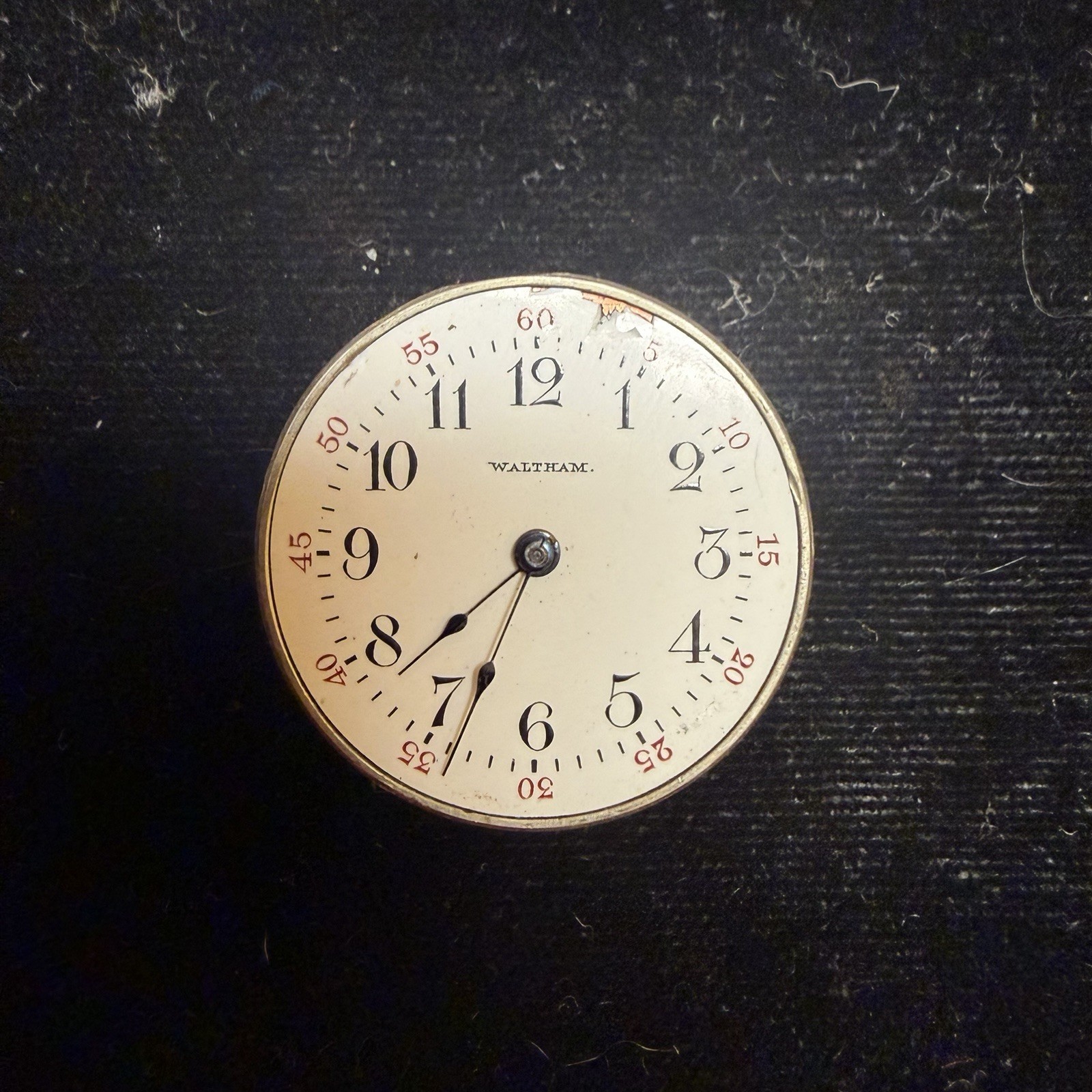 1902 Waltham 1898 Riverside 17J Pocket Watch Movement & Dial Parts Or Repair