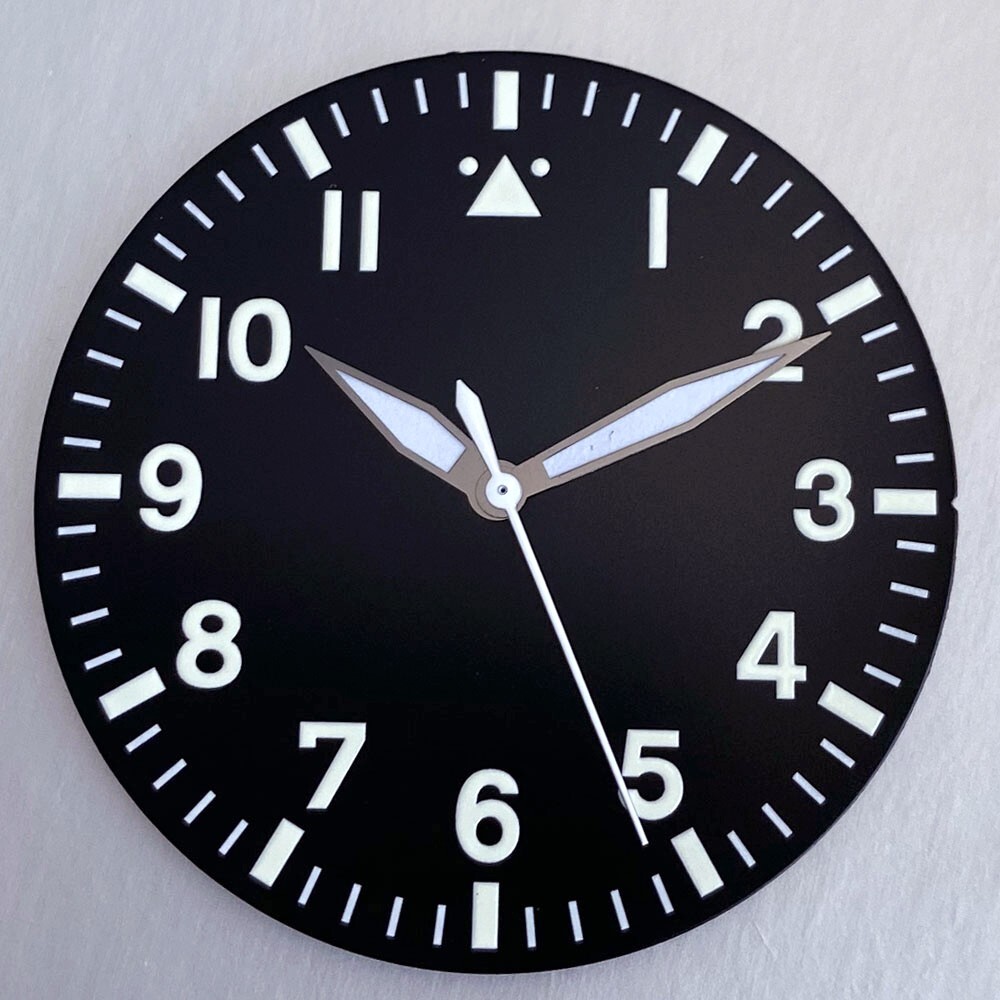Classic Simple 38mm Black White Blue Number Watch Dial Face For NH35 NH36 2824