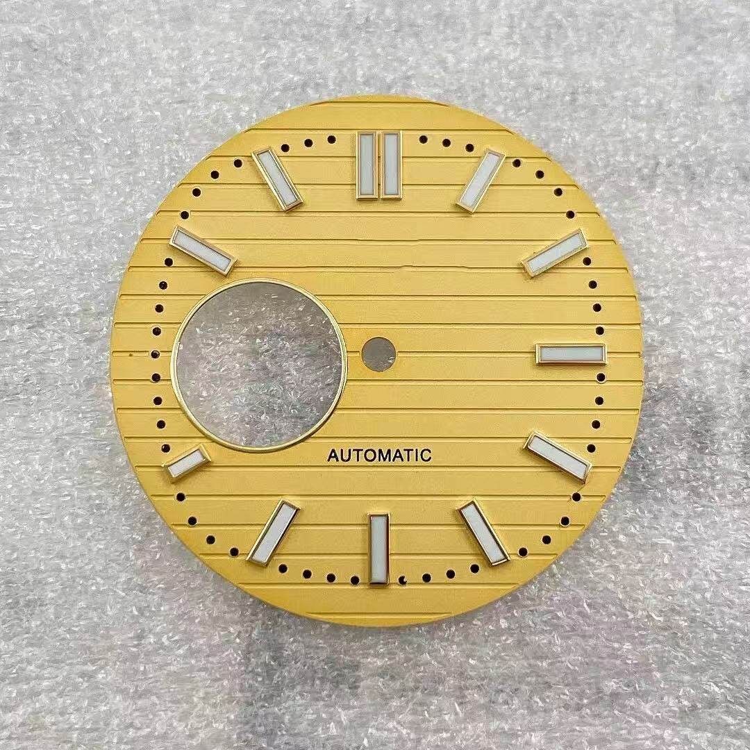 30.5mm Openwork Watch Dial Green Lume for Nh38 Nh70 Movement Watch Accessories