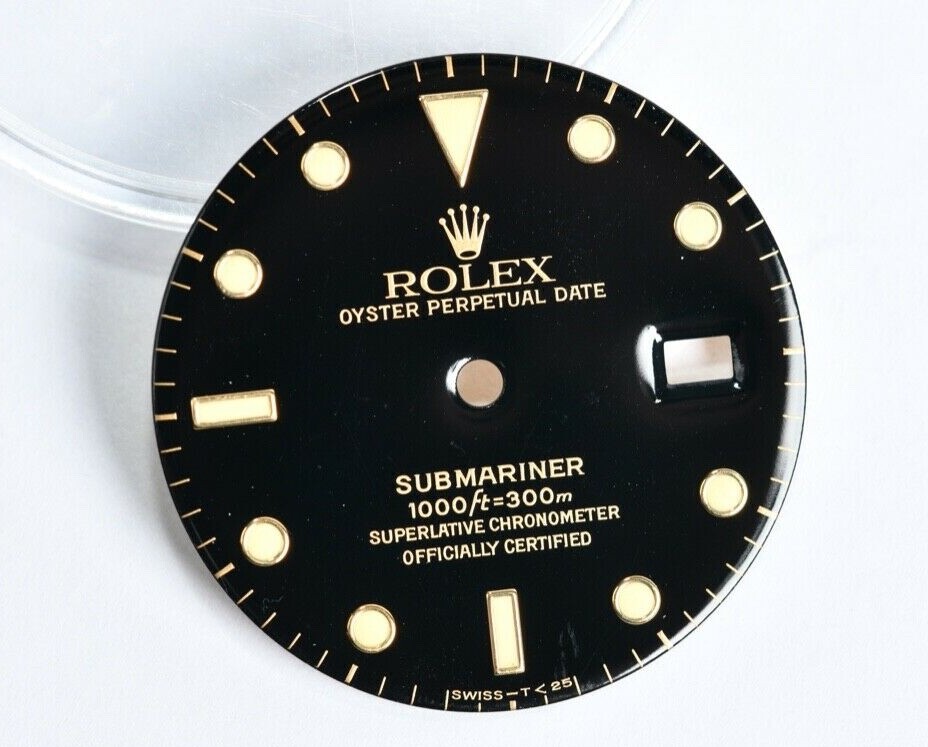 Rolex Dial 1680 18K Glossy Black Mint Nice Patina
