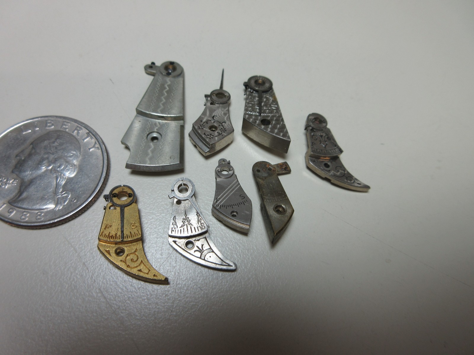 VTG LOT OF POCKET WATCH BALANCE COCKS BRIDGE WATCHMAKER REPLACEMENT PARTS #11