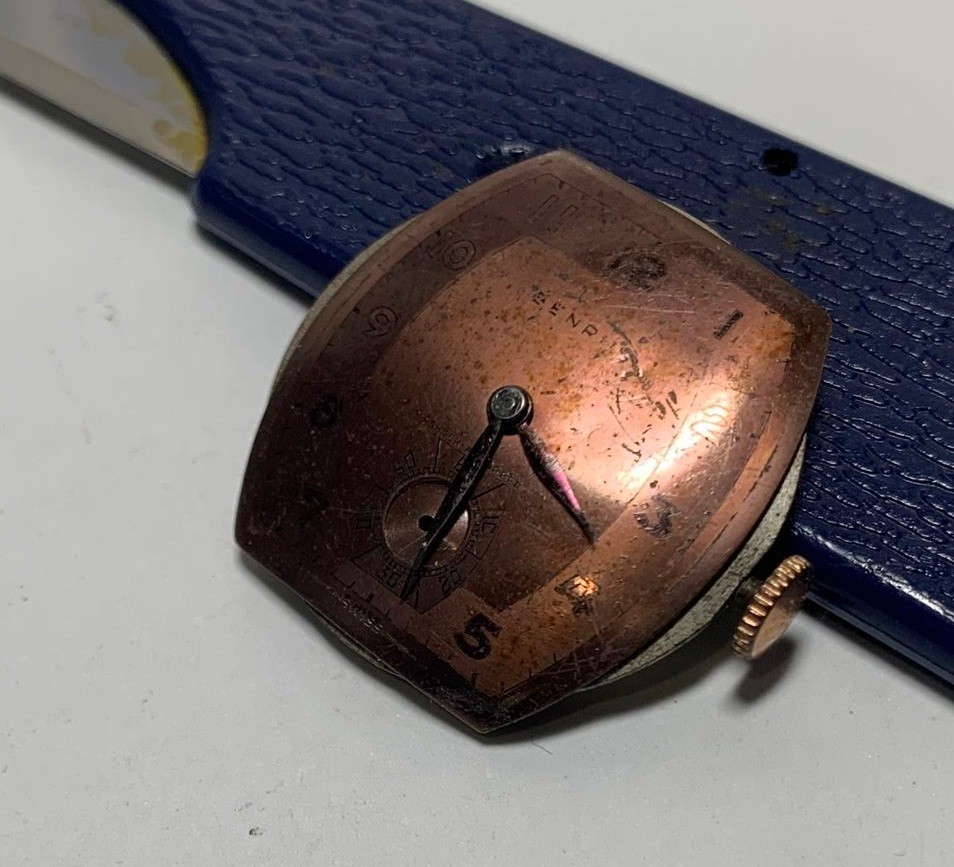 1940s Benrus Watch Co Gts Model BB3 15 Jewels Swiss Movement ROSE Dial & Hands!